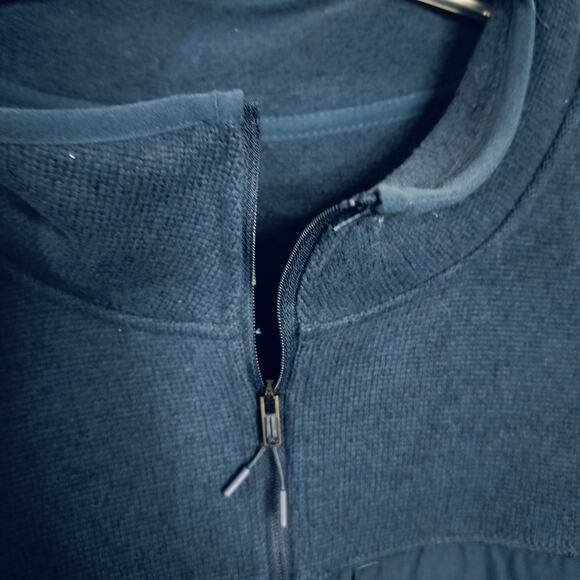 M885)The North Face Summit Navy Standard Fit Big Man Zip Up Fleece Jacket 5X - Picture 5 of 12